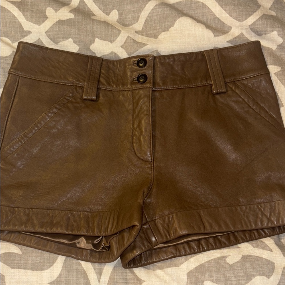 Fossil Brown Leather Shorts